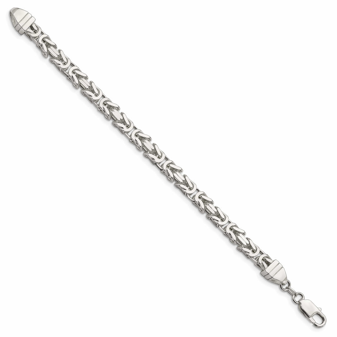 Sterling Silver 6mm Byzantine Bracelet 8 Inch