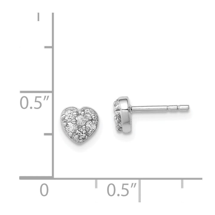 Sterling Silver 6mm CZ Heart Post Earrings