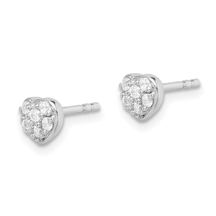 Sterling Silver 6mm CZ Heart Post Earrings