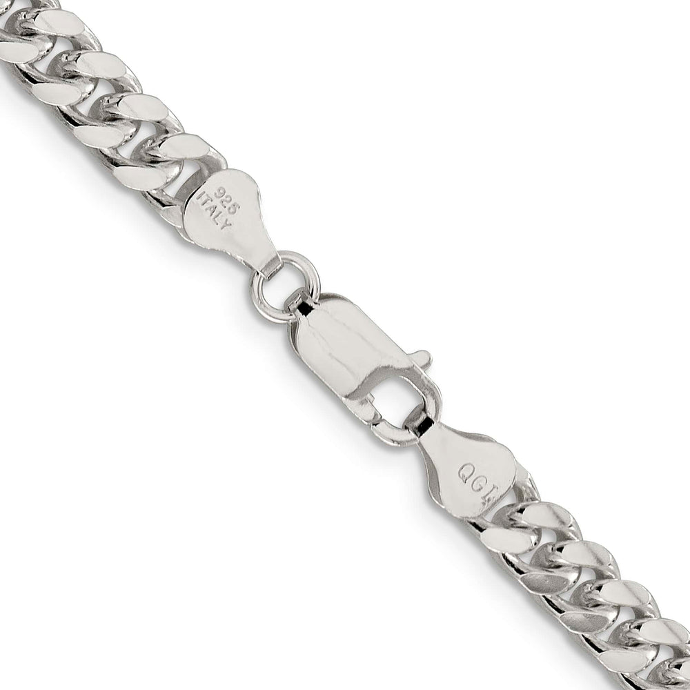 Sterling Silver 6mm Domed with Side D.C. Curb Chain 26 Inch