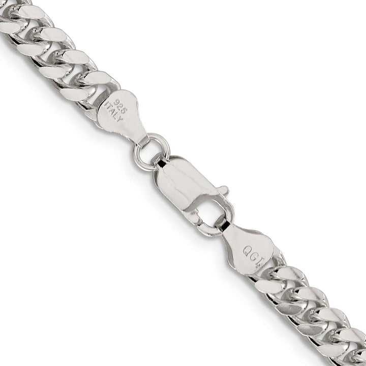 Sterling Silver 6mm Domed with Side D.C. Curb Chain 26 Inch