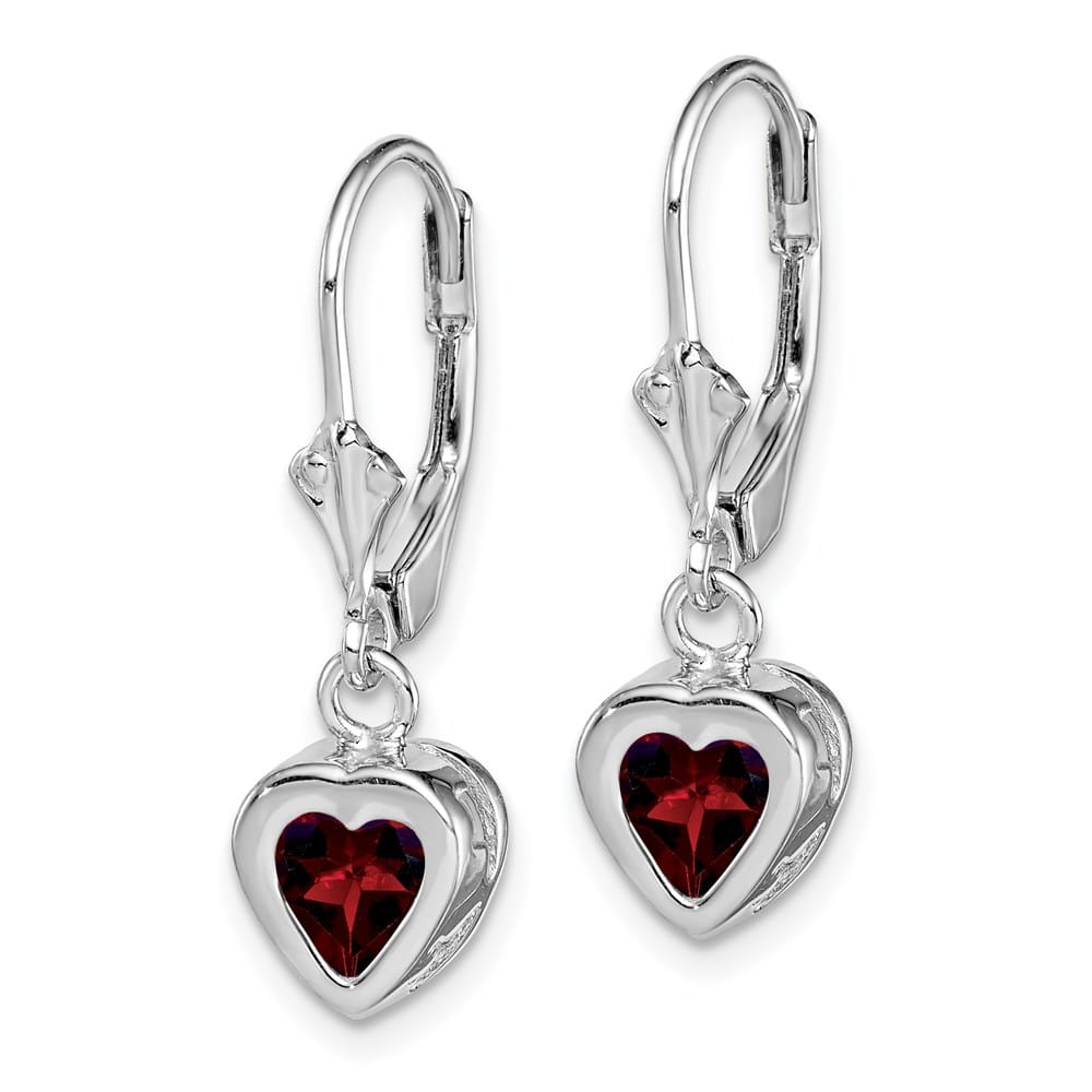 Sterling Silver 6mm Heart Leverback Earrings, view 14 of 16