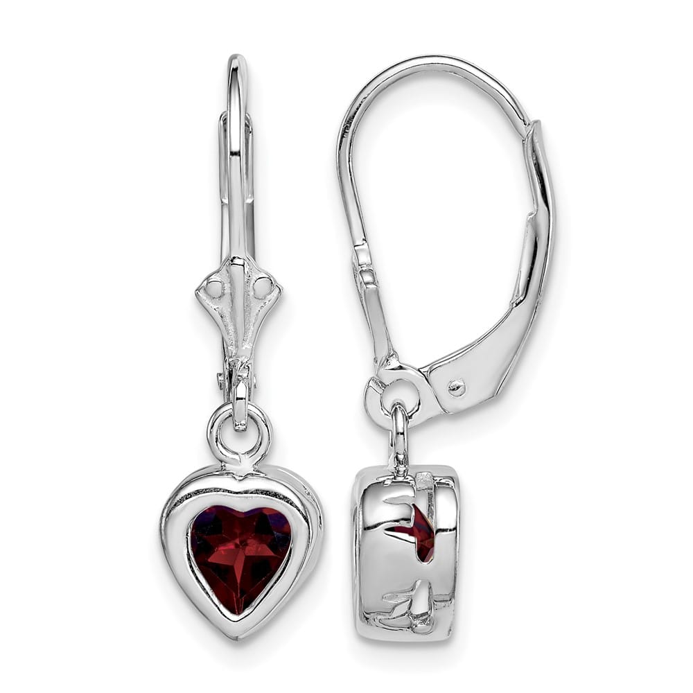 Sterling Silver 6mm Heart Leverback Earrings, view 13 of 16