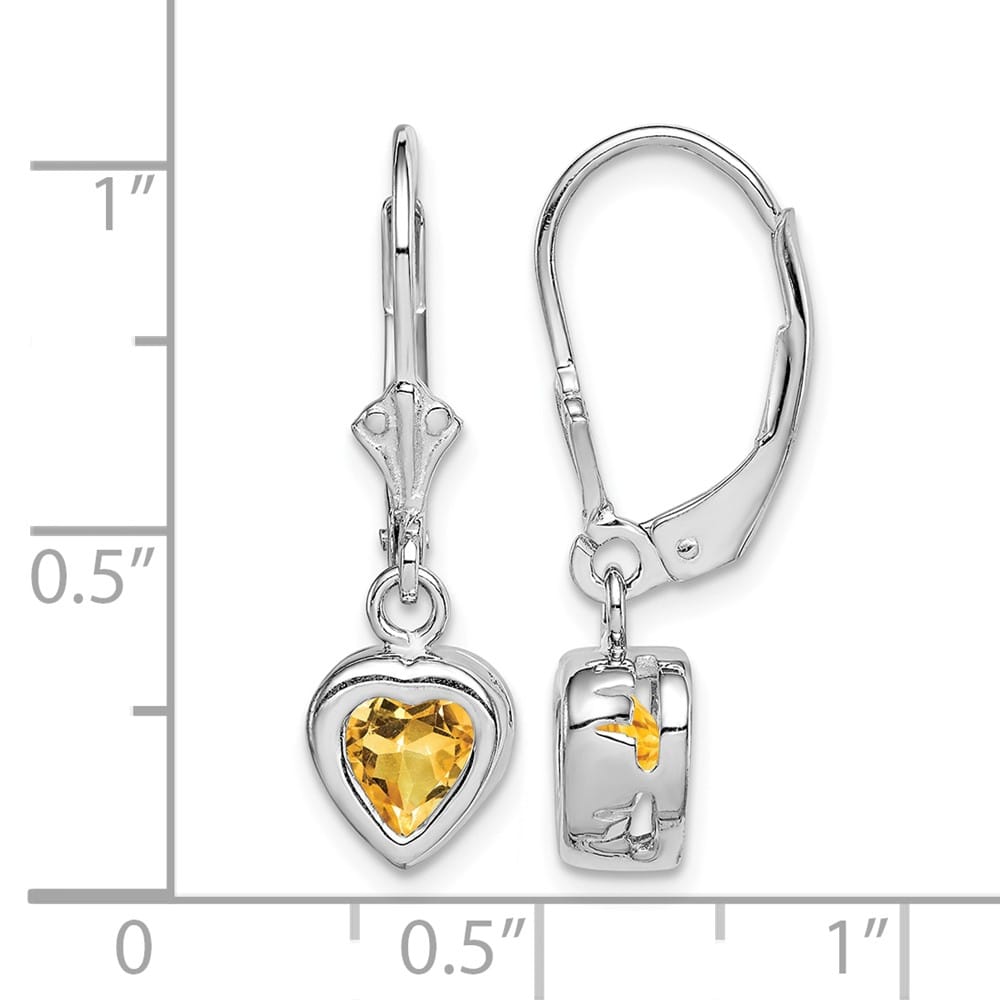 Sterling Silver 6mm Heart Leverback Earrings, view 8 of 16