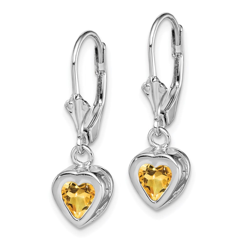 Sterling Silver 6mm Heart Leverback Earrings, view 6 of 16