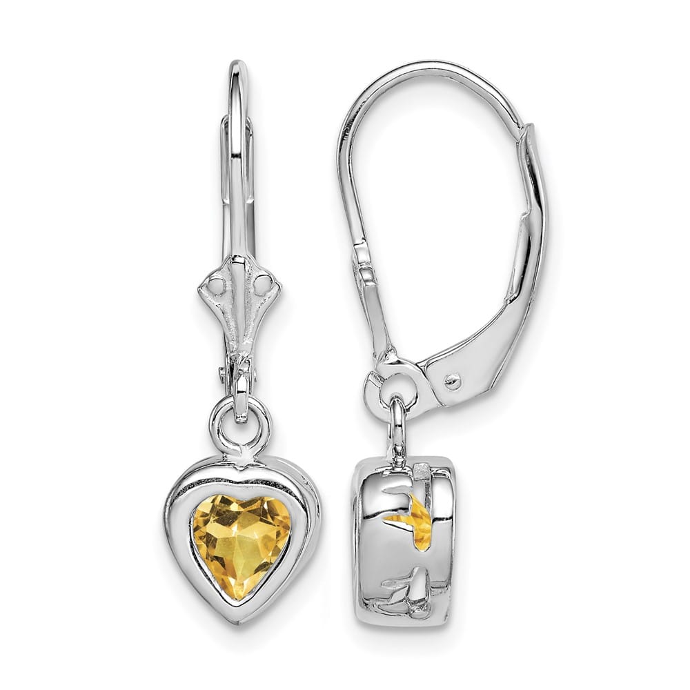 Sterling Silver 6mm Heart Leverback Earrings, view 5 of 16