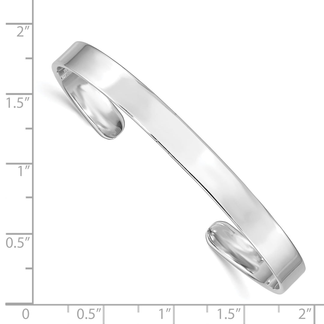 Sterling Silver 6mm Polished 60mm Inside Diameter Cuff Bangle