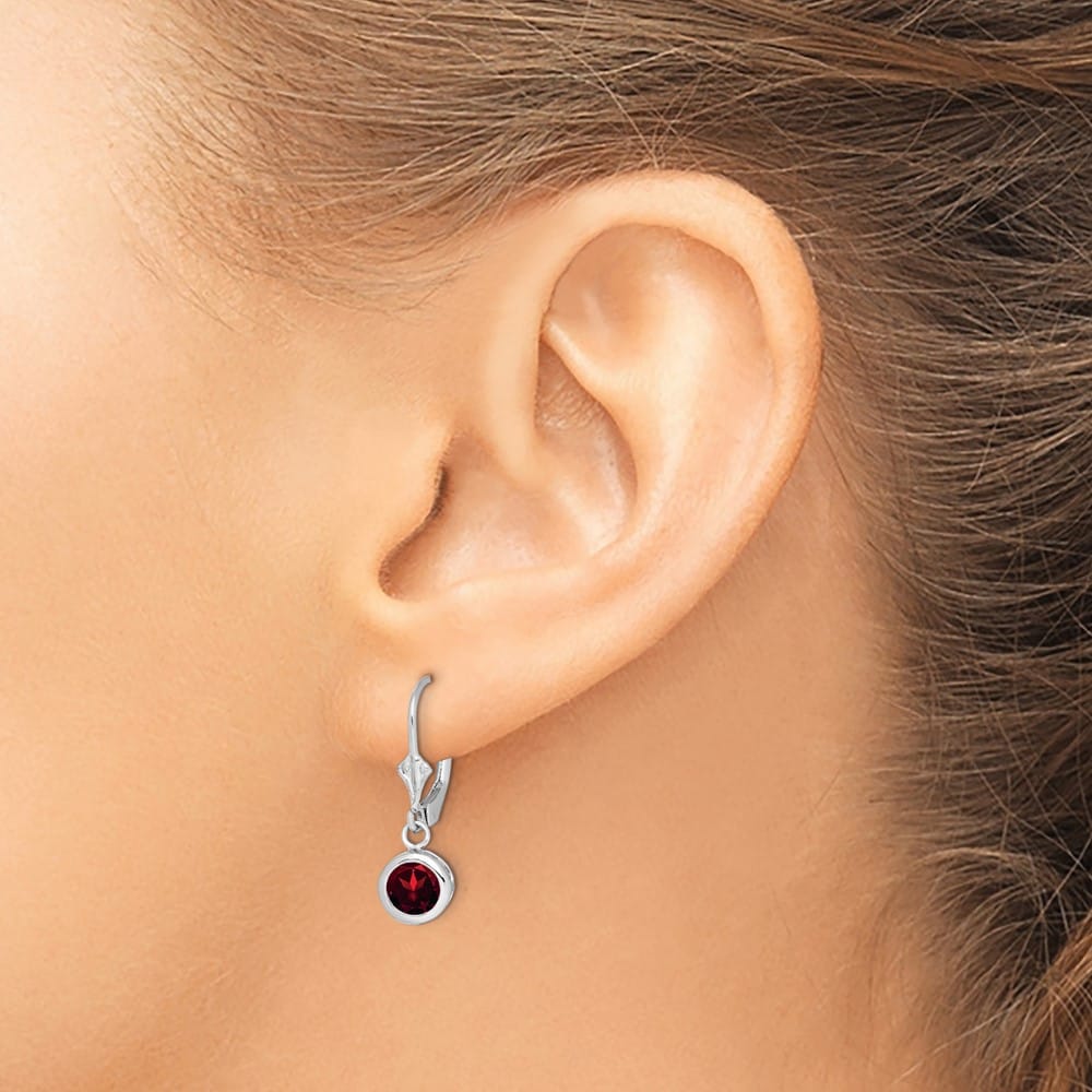 Sterling Silver 6mm Round Leverback Earrings, view 15 of 20
