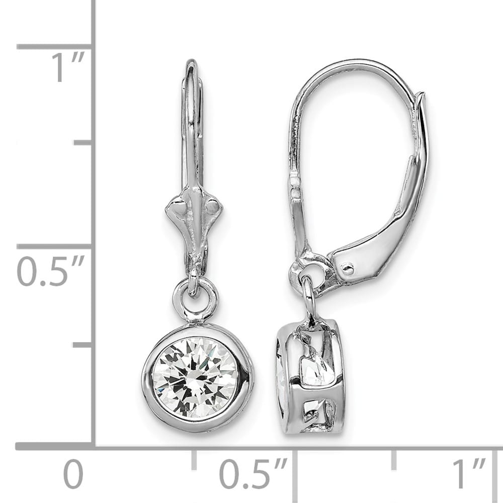 Sterling Silver 6mm Round Leverback Earrings, view 12 of 20