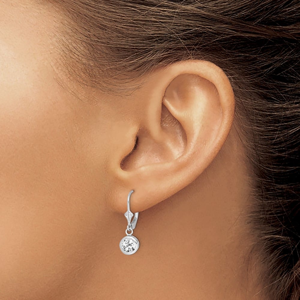 Sterling Silver 6mm Round Leverback Earrings, view 11 of 20