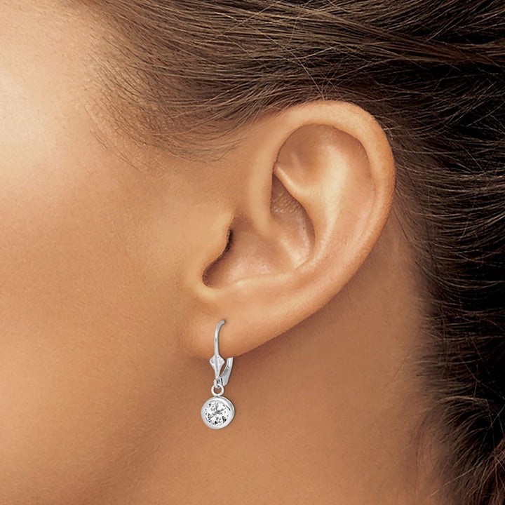 Sterling Silver 6mm Round Leverback Earrings, view 11 of 20