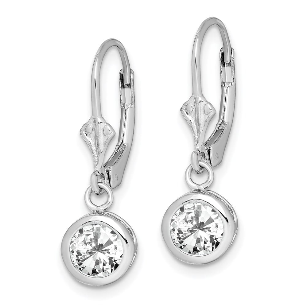 Sterling Silver 6mm Round Leverback Earrings, view 10 of 20