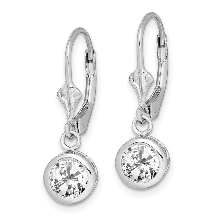 Sterling Silver 6mm Round Leverback Earrings, view 10 of 20