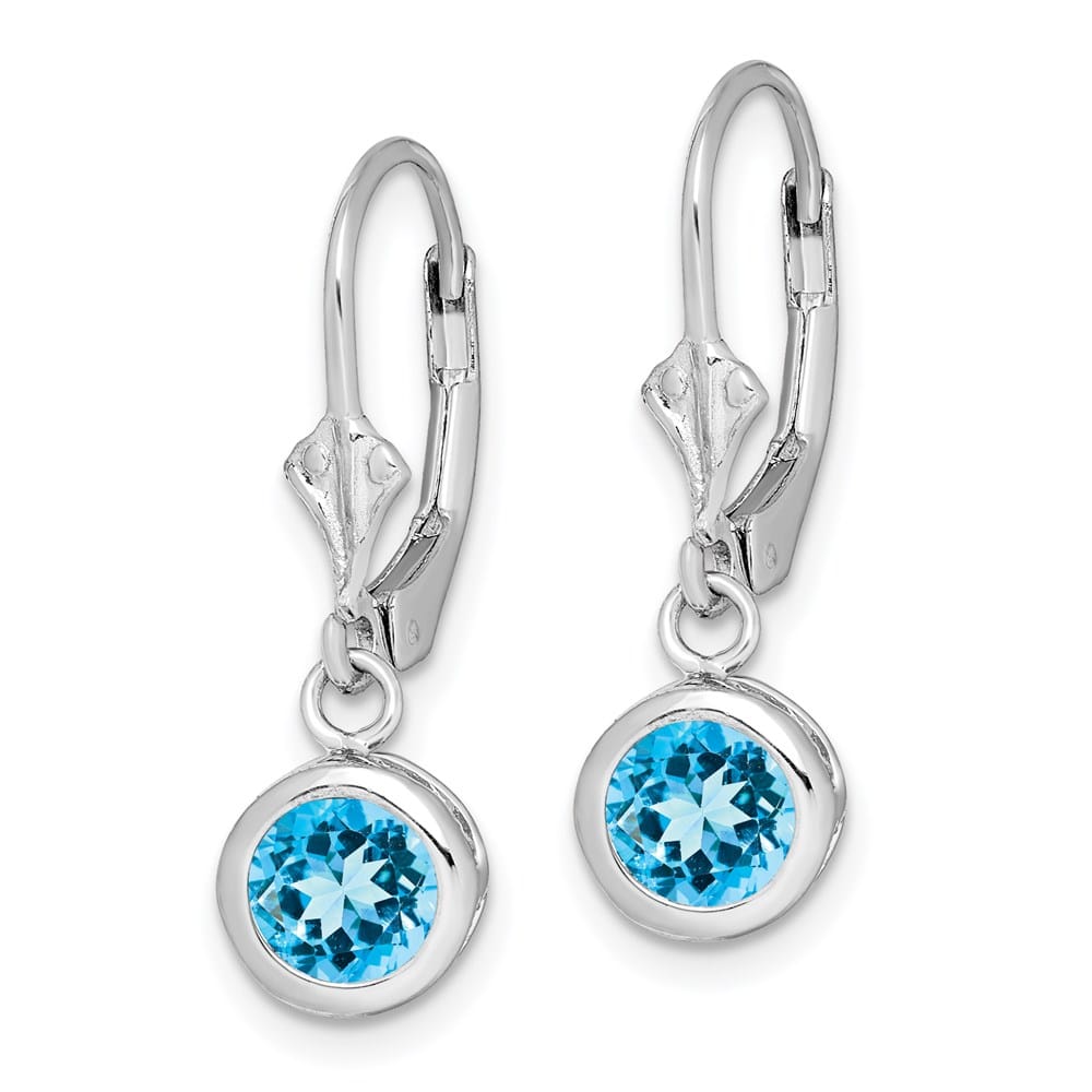 Sterling Silver 6mm Round Leverback Earrings, view 6 of 20