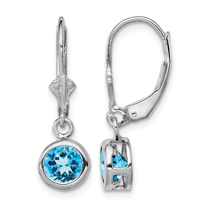 Sterling Silver 6mm Round Leverback Earrings, view 5 of 20