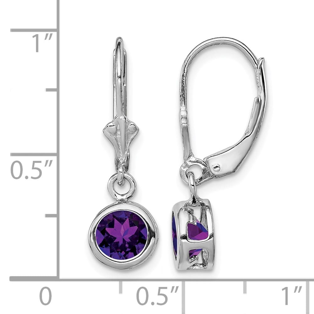 Sterling Silver 6mm Round Leverback Earrings, view 4 of 20