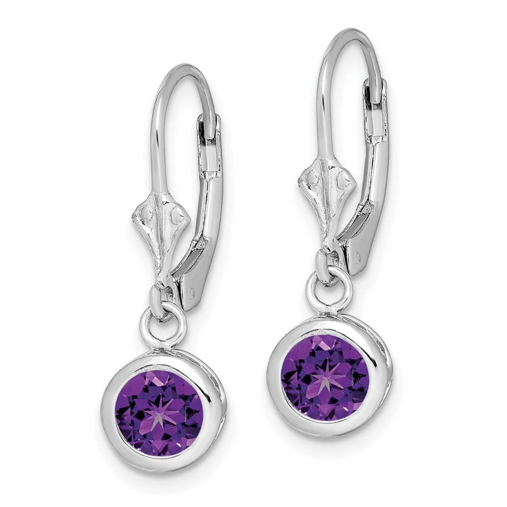 Sterling Silver 6mm Round Leverback Earrings, view 2 of 20