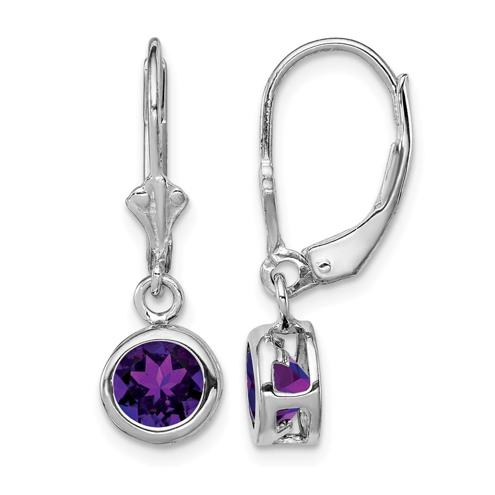 Sterling Silver 6mm Round Leverback Earrings, view 1 of 20