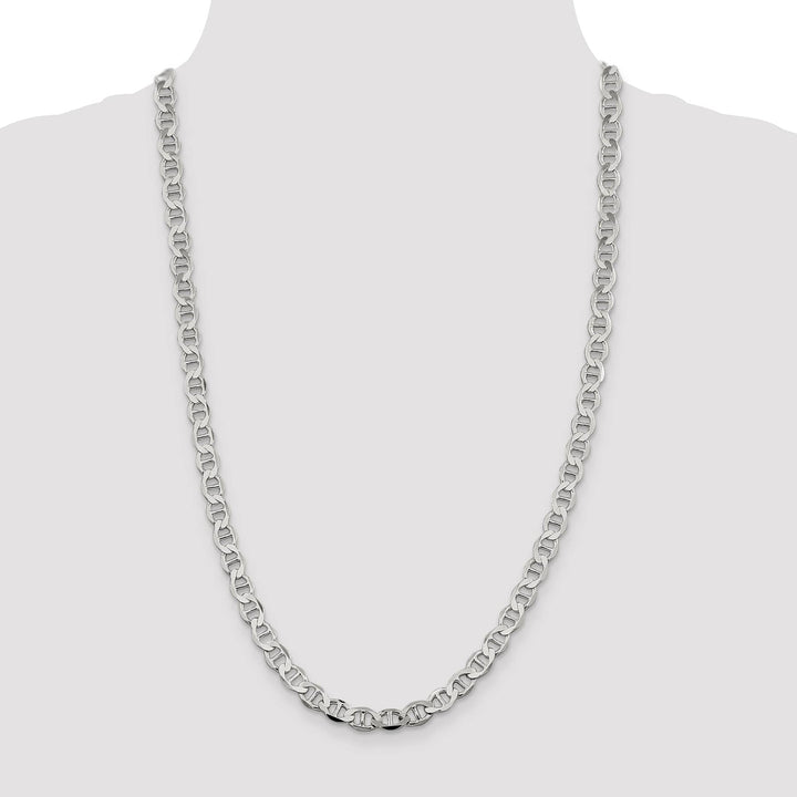 Sterling Silver 7.1mm Flat Anchor Chain 26 Inch