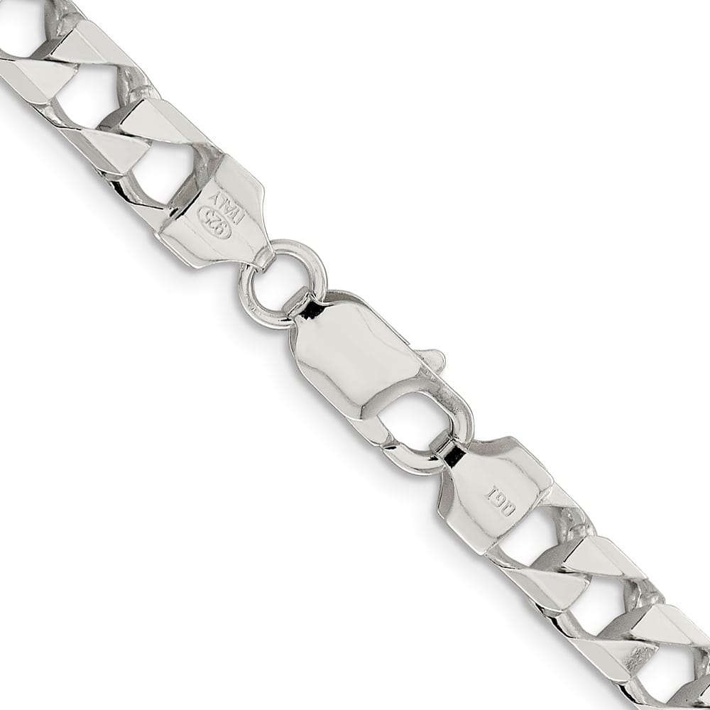 Sterling Silver 7.2mm D.C. Square Curb Chain