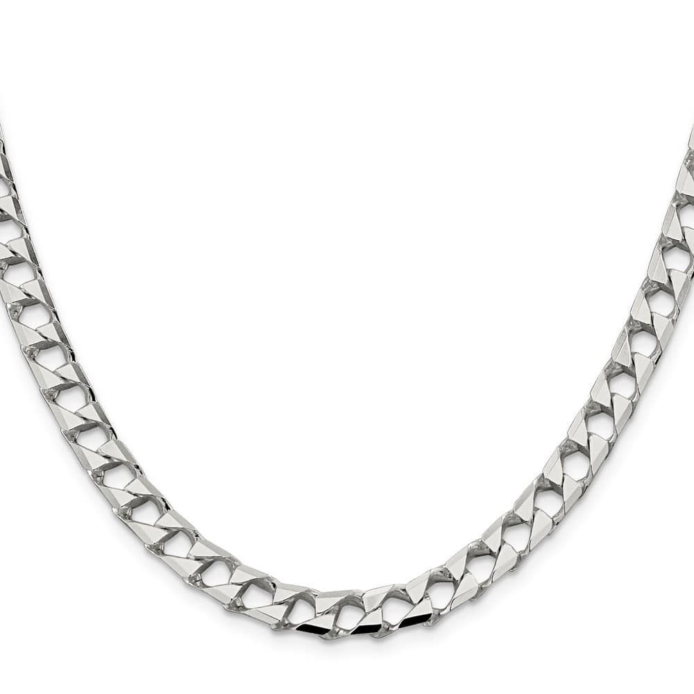 Sterling Silver 7.2mm D.C. Square Curb Chain