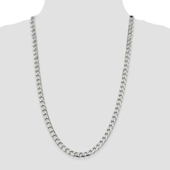 Sterling Silver 7.2mm D.C. Square Curb Chain Size 26