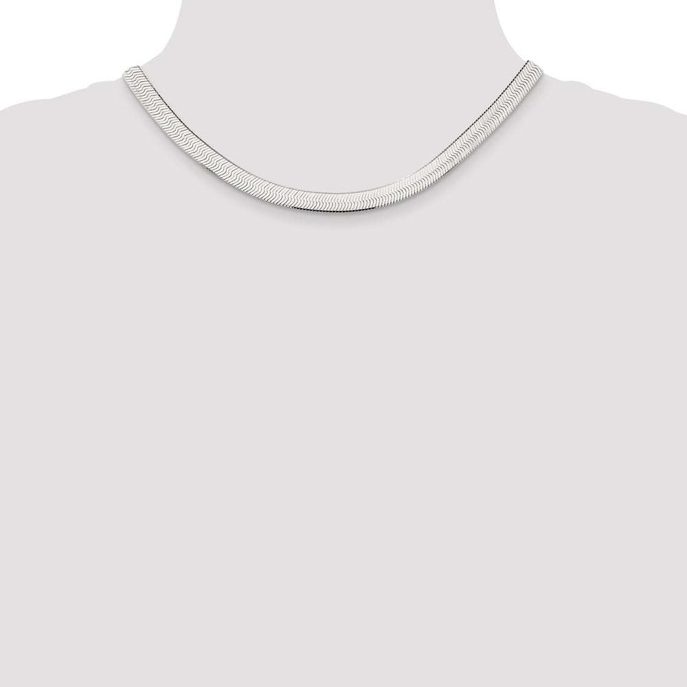 Sterling Silver 7.3mm Magic Herringbone Chain Size 16