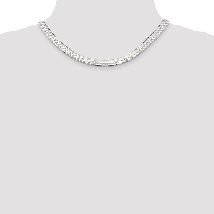 Sterling Silver 7.3mm Magic Herringbone Chain Size 16