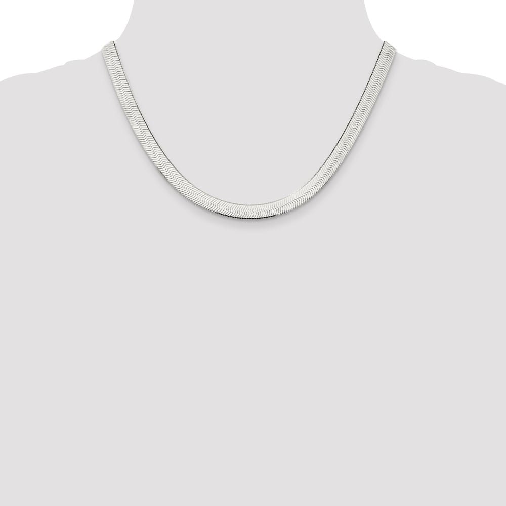 Sterling Silver 7.3mm Magic Herringbone Chain Size 18