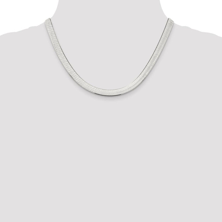Sterling Silver 7.3mm Magic Herringbone Chain Size 18