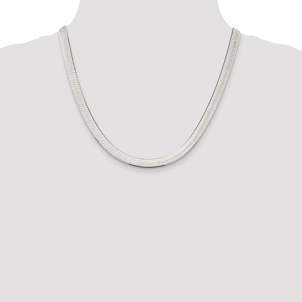 Sterling Silver 7.3mm Magic Herringbone Chain Size 20