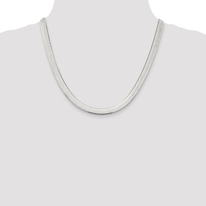 Sterling Silver 7.3mm Magic Herringbone Chain Size 20