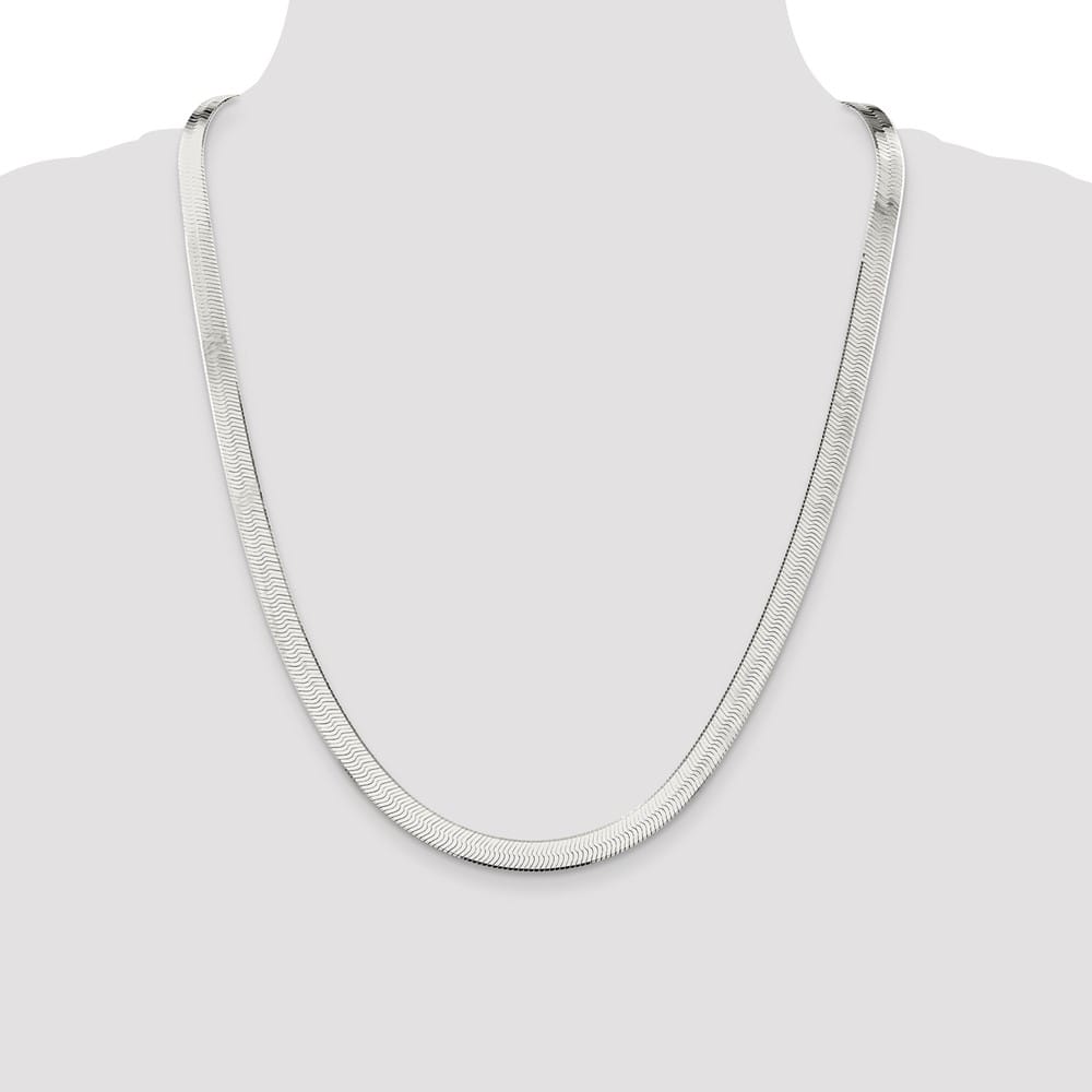 Sterling Silver 7.3mm Magic Herringbone Chain Size 24