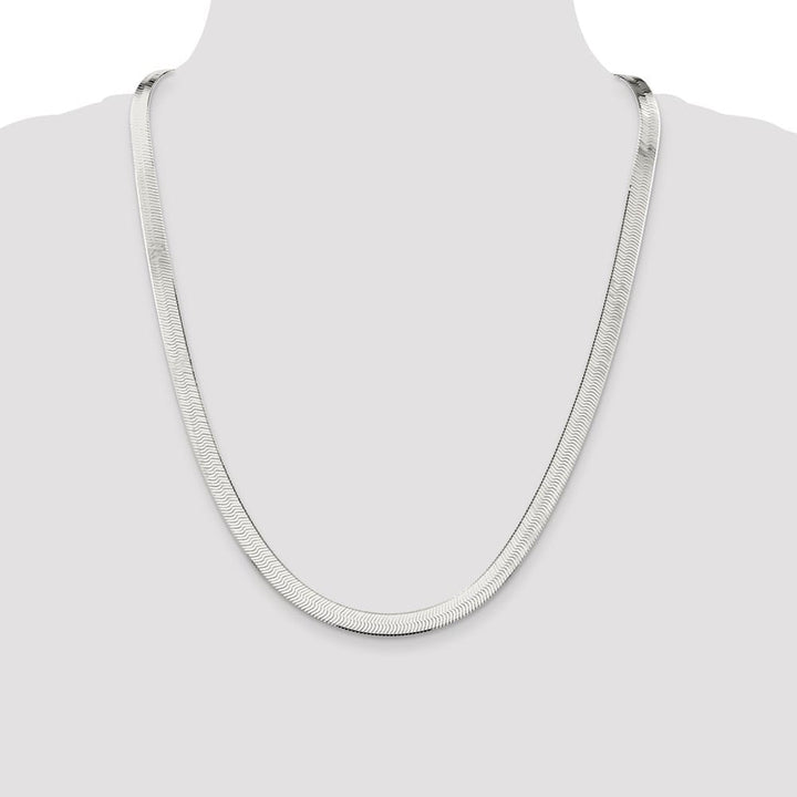 Sterling Silver 7.3mm Magic Herringbone Chain Size 24