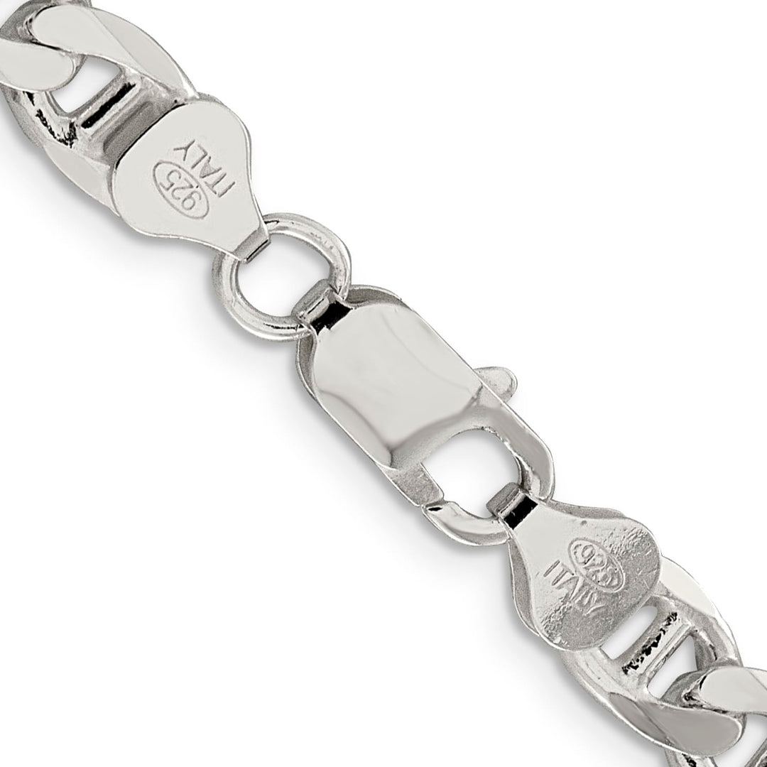 Sterling Silver 7.4mm D.C. Flat Anchor Curb Chain 26 Inch