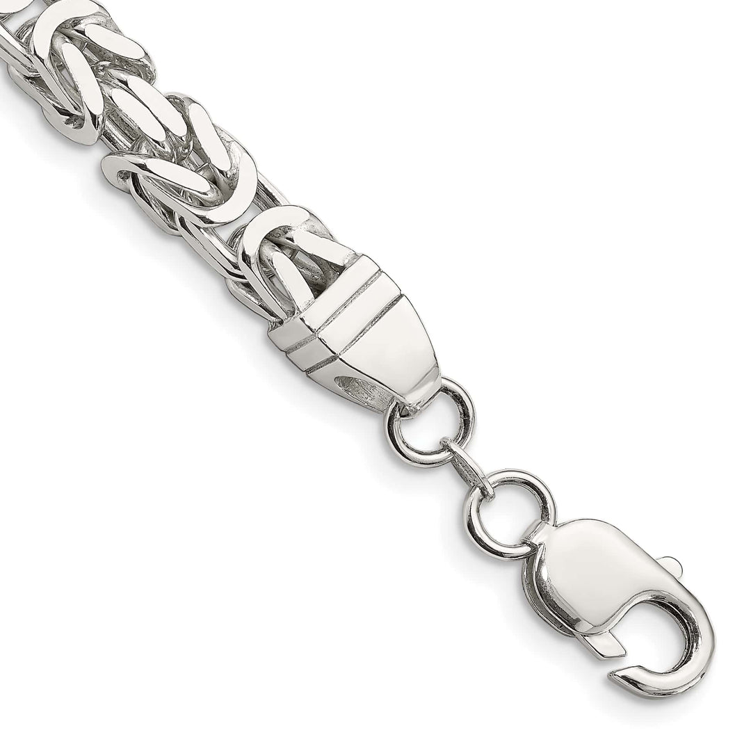 Sterling Silver 7.5mm Byzantine Bracelet 9 Inch