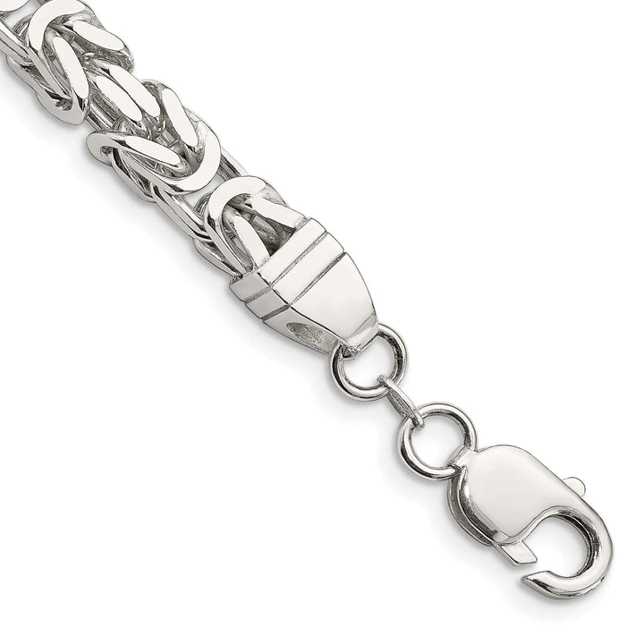 Sterling Silver 7.5mm Byzantine Bracelet 9 Inch
