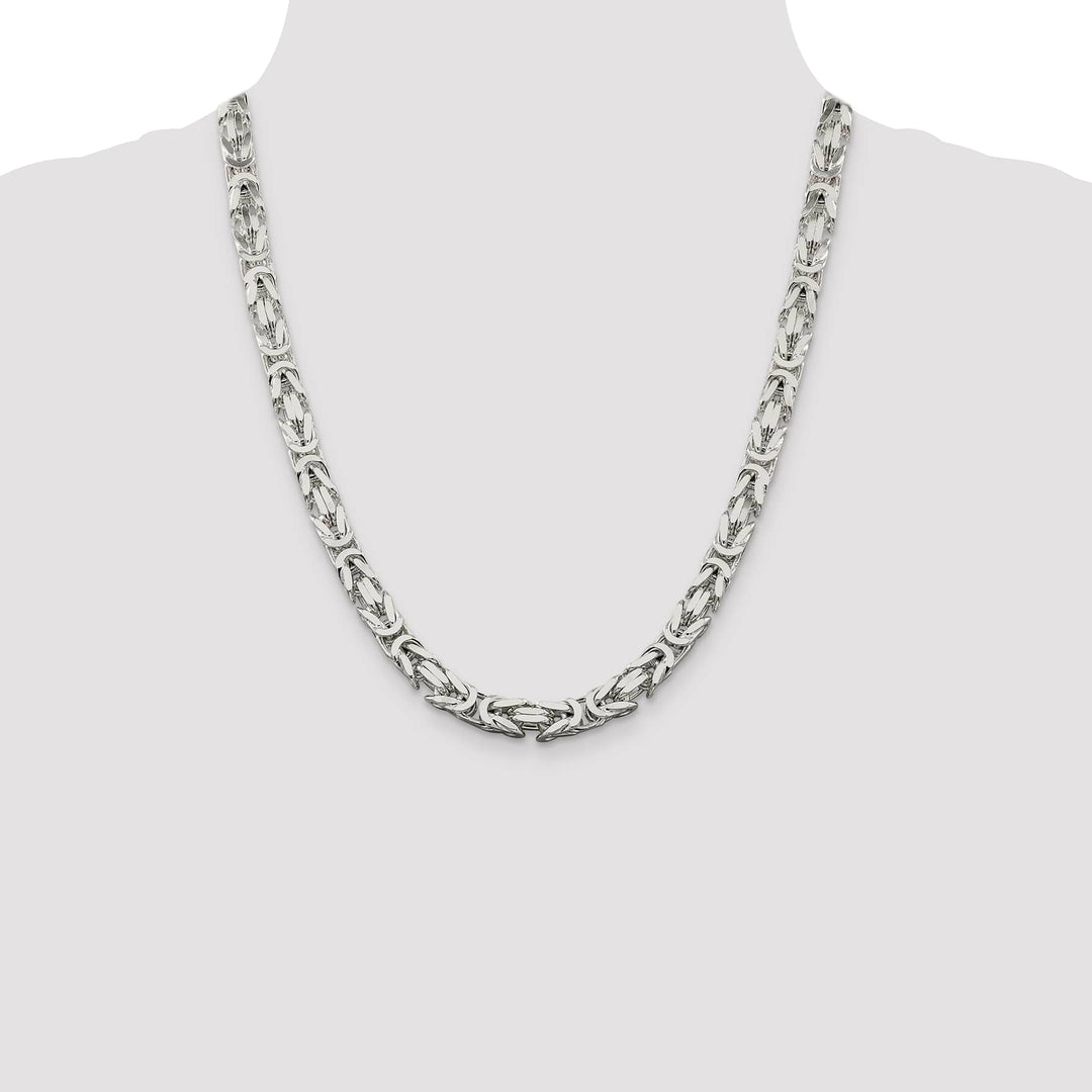 Sterling Silver 7.5mm Byzantine Chain