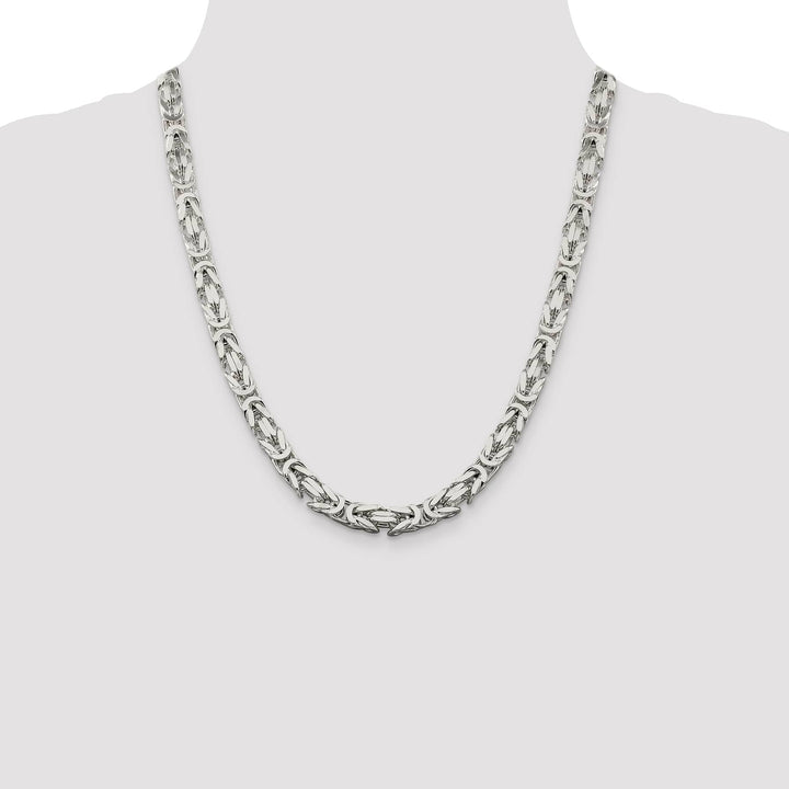 Sterling Silver 7.5mm Byzantine Chain