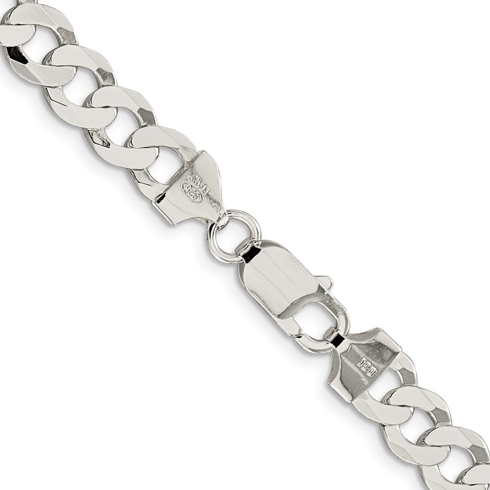 Sterling Silver 7.5mm Flat Curb Chain