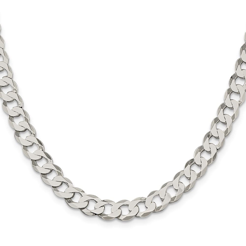 Sterling Silver 7.5mm Flat Curb Chain
