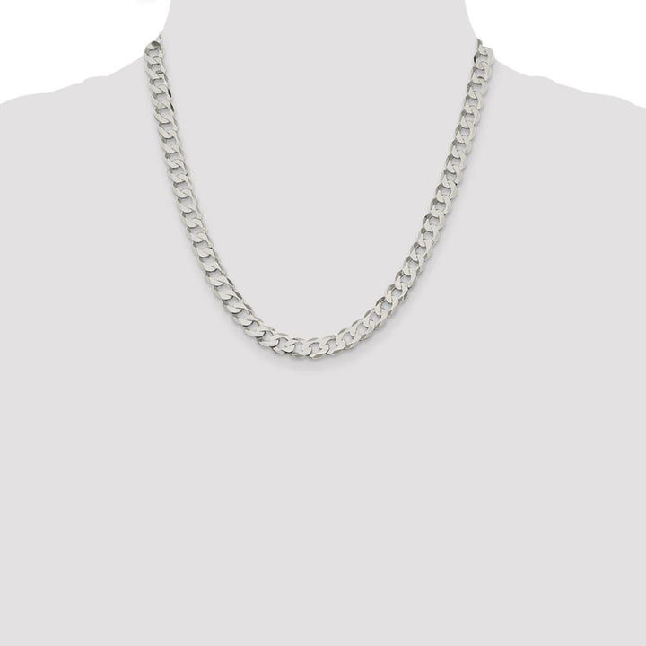 Sterling Silver 7.5mm Flat Curb Chain Size 20