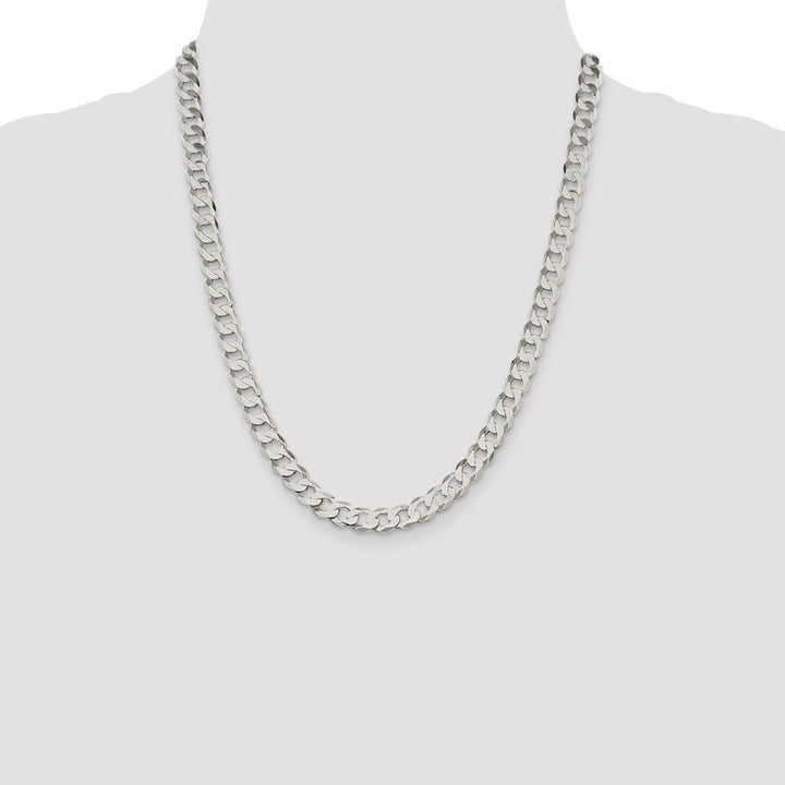 Sterling Silver 7.5mm Flat Curb Chain Size 22