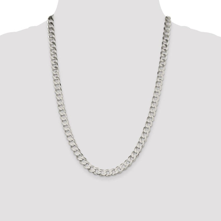 Sterling Silver 7.5mm Flat Curb Chain Size 24