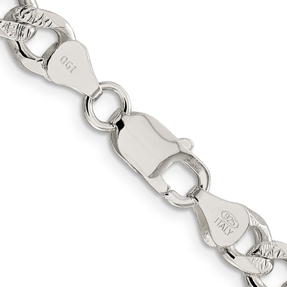 Sterling Silver 7.5mm Pavé Curb Chain 26 Inch