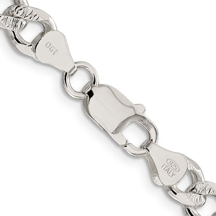 Sterling Silver 7.5mm Pavé Curb Chain 26 Inch