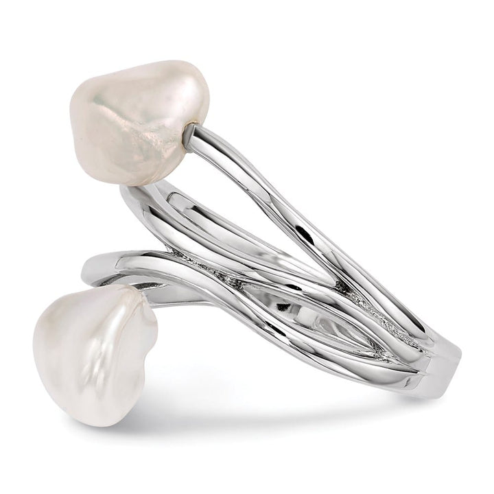 Sterling Silver 7-8 mm White Baroque Freshwater Cultured Pearl Ring