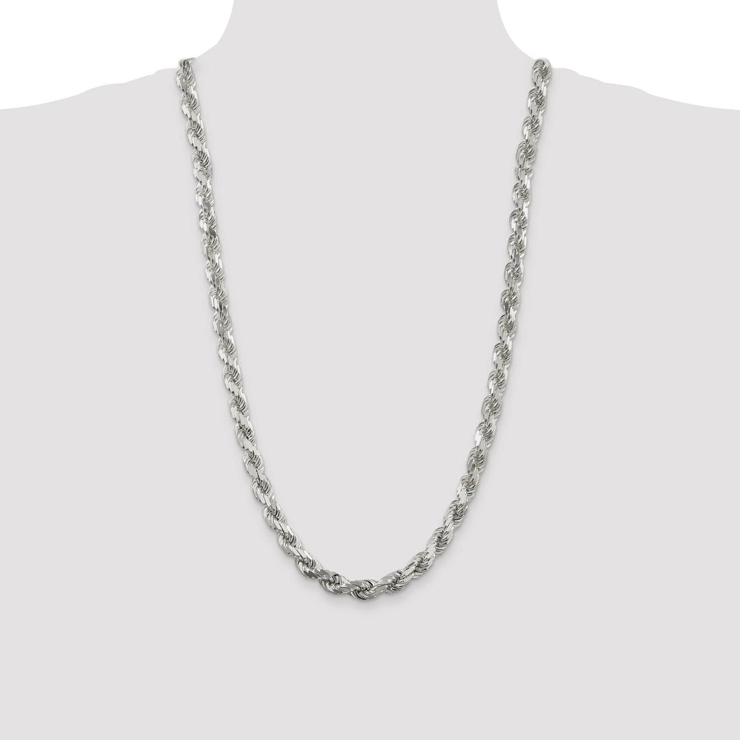 Sterling Silver 7.8mm D.C. Rope Chain