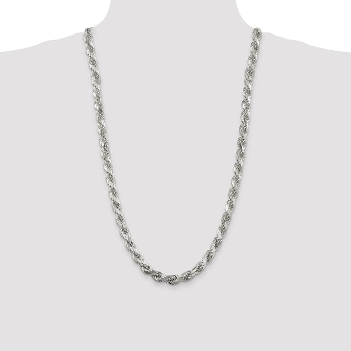 Sterling Silver 7.8mm D.C. Rope Chain