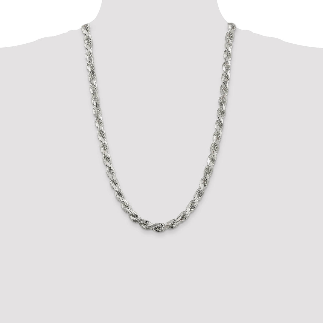 Sterling Silver 7.8mm D.C. Rope Chain